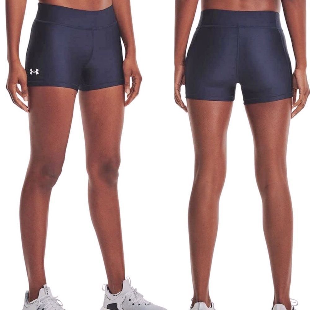 Under Armour Women’s Compression booty Shorts Mid Rise Shorty navy blue 3” XL
